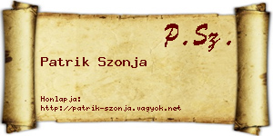 Patrik Szonja névjegykártya